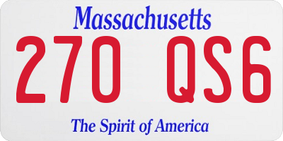 MA license plate 270QS6