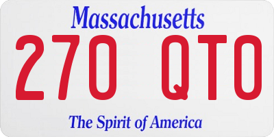 MA license plate 270QT0