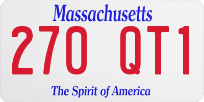 MA license plate 270QT1