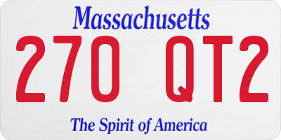 MA license plate 270QT2