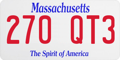 MA license plate 270QT3