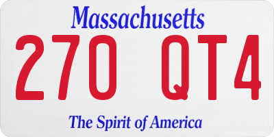 MA license plate 270QT4