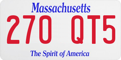 MA license plate 270QT5