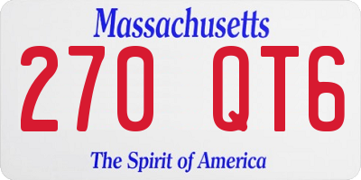 MA license plate 270QT6