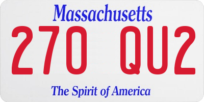 MA license plate 270QU2