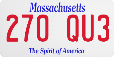 MA license plate 270QU3