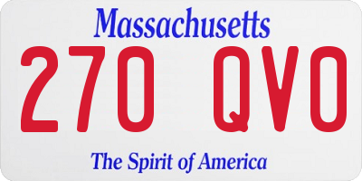 MA license plate 270QV0
