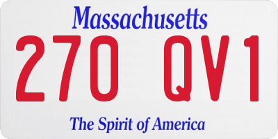 MA license plate 270QV1