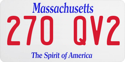 MA license plate 270QV2