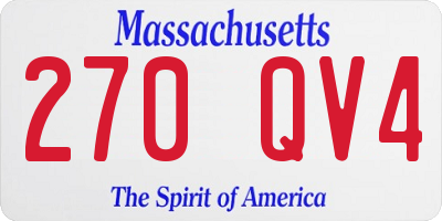 MA license plate 270QV4