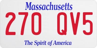 MA license plate 270QV5