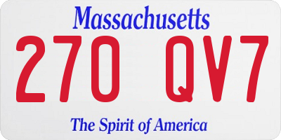 MA license plate 270QV7