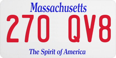 MA license plate 270QV8