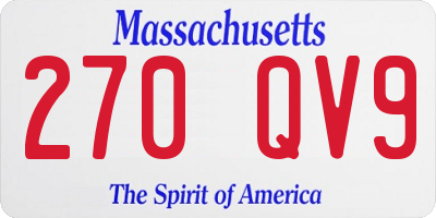 MA license plate 270QV9