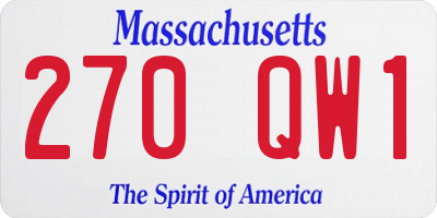 MA license plate 270QW1