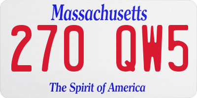 MA license plate 270QW5