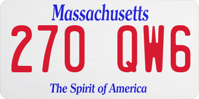 MA license plate 270QW6