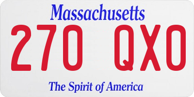 MA license plate 270QX0