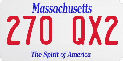 MA license plate 270QX2