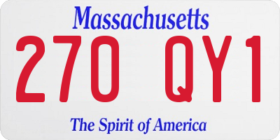 MA license plate 270QY1