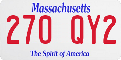 MA license plate 270QY2