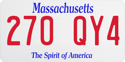 MA license plate 270QY4