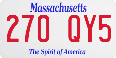 MA license plate 270QY5