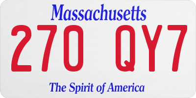 MA license plate 270QY7
