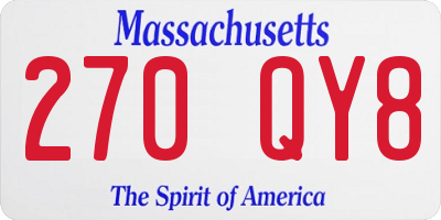 MA license plate 270QY8