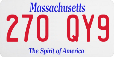 MA license plate 270QY9
