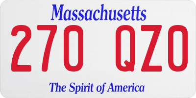 MA license plate 270QZ0