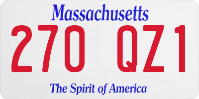 MA license plate 270QZ1
