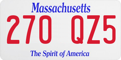 MA license plate 270QZ5