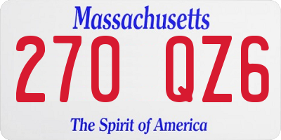 MA license plate 270QZ6