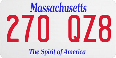 MA license plate 270QZ8