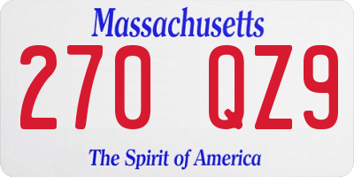 MA license plate 270QZ9