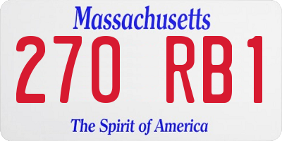 MA license plate 270RB1