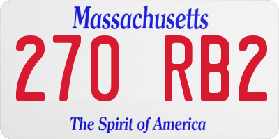 MA license plate 270RB2