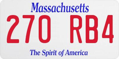 MA license plate 270RB4