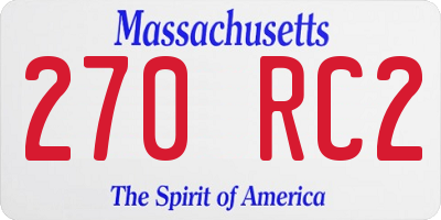 MA license plate 270RC2
