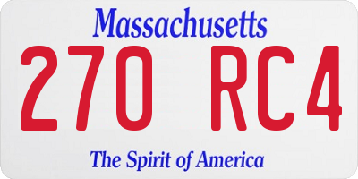 MA license plate 270RC4