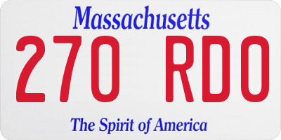 MA license plate 270RD0