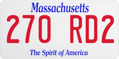 MA license plate 270RD2