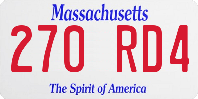 MA license plate 270RD4