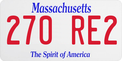 MA license plate 270RE2