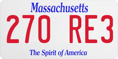 MA license plate 270RE3