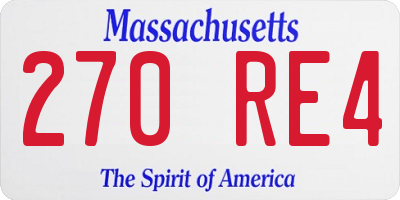 MA license plate 270RE4