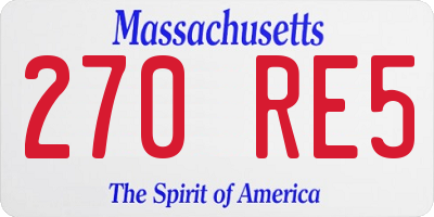 MA license plate 270RE5