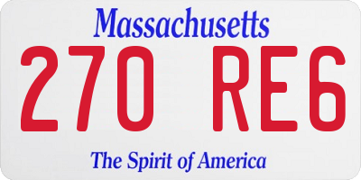 MA license plate 270RE6