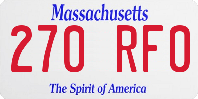 MA license plate 270RF0